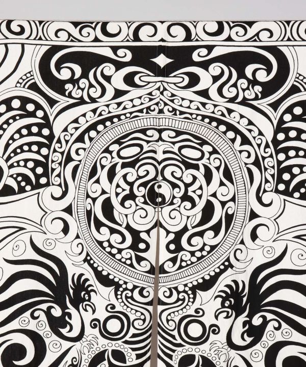 Tribal Pattern NOREN Slit Curtain