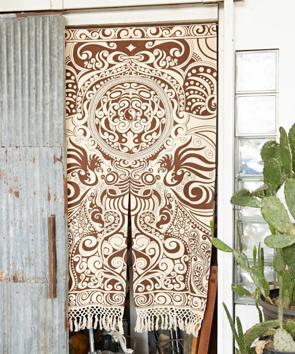 Tribal Pattern NOREN Slit Curtain