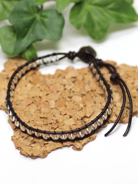 Leather Braid x Gemstone Bracelet