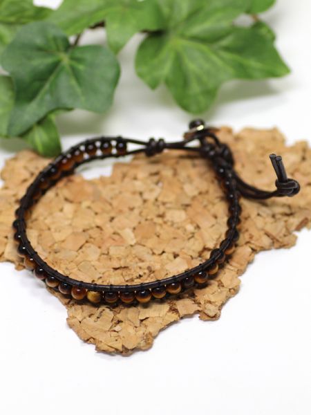 Leather Braid x Gemstone Bracelet