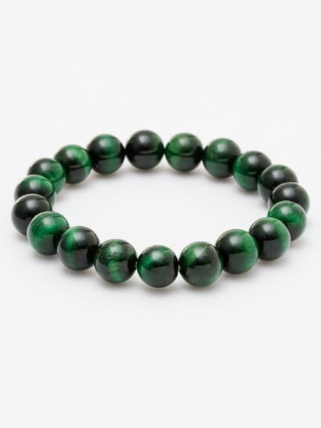 3A Grade 10mm Green Tiger Eye Beaded Bracelet