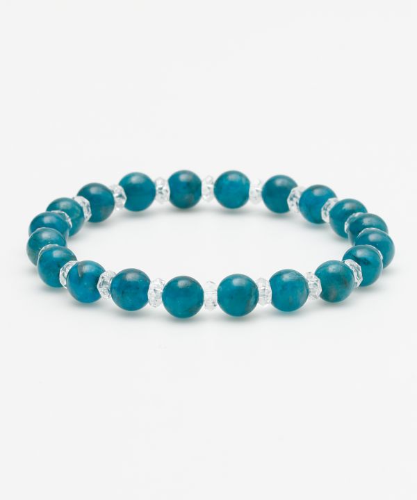 6mm Apatite x Crystal Bracelet