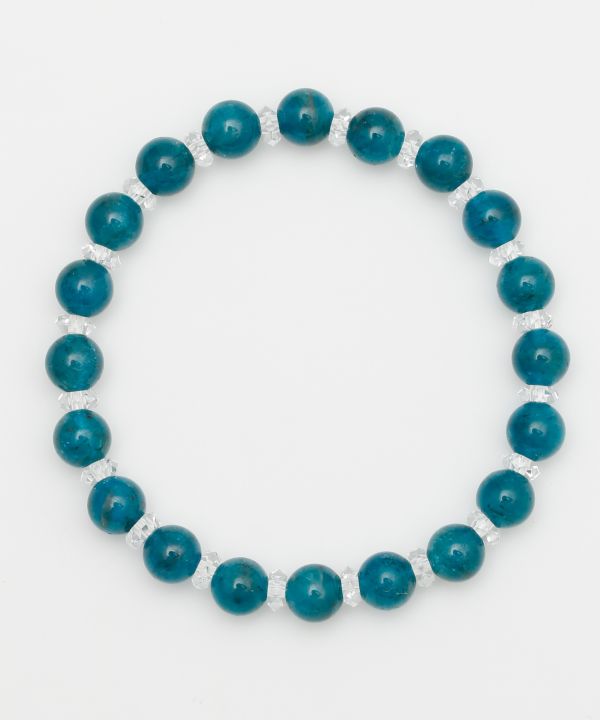 6mm Apatite x Crystal Bracelet