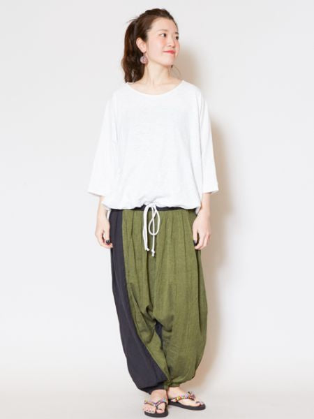 Bi Color Unisex Harem Pants Pants & Shorts by AMINA - Ametsuchi