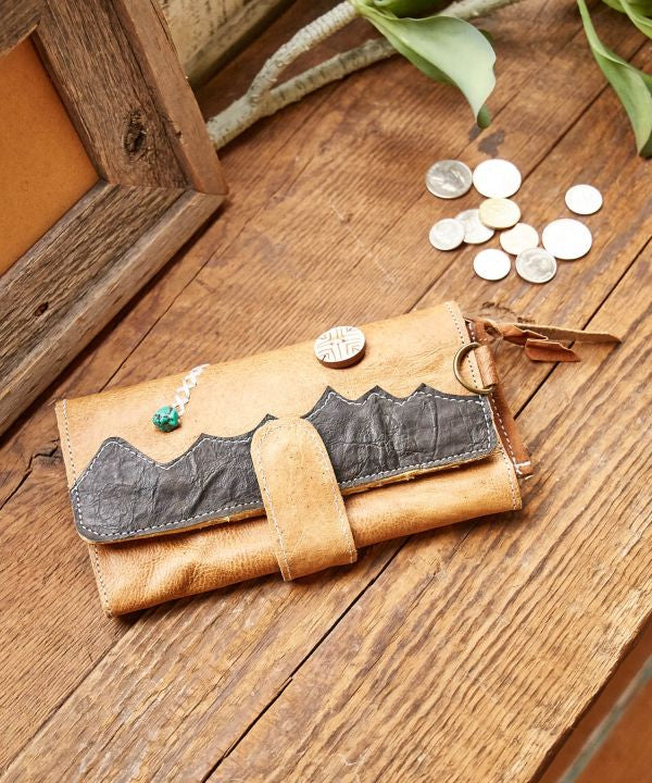 Himalaya Mountains Village Leather Wallet