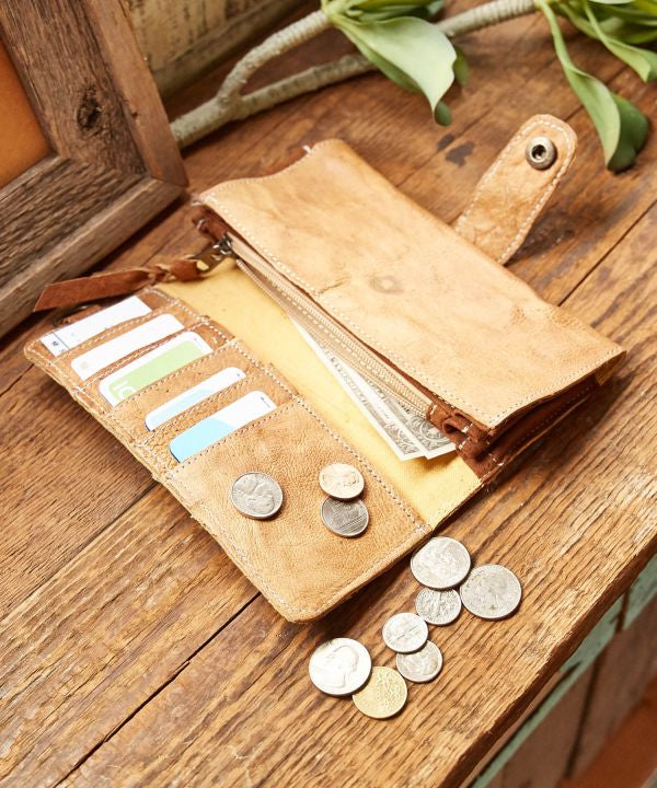 Himalaya Mountains Village Leather Wallet
