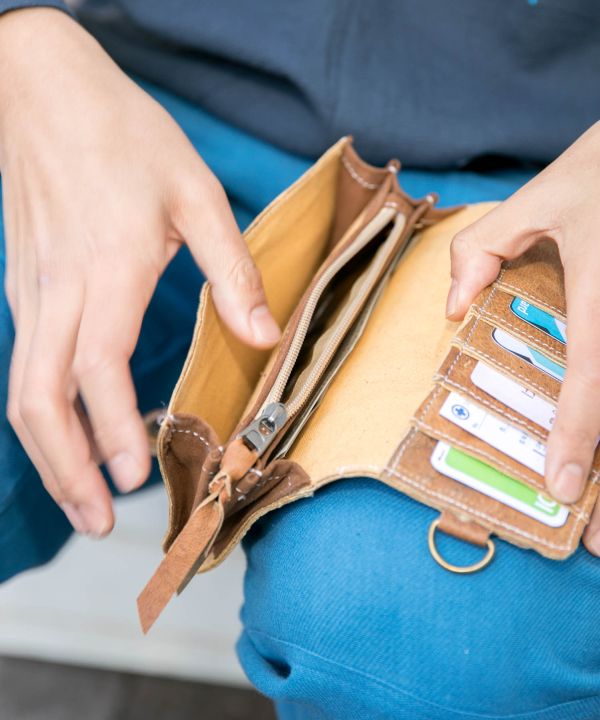 Himalaya Mountains Village Leather Wallet