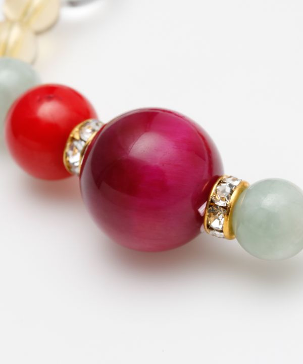 MANRYO - Bracelet Oeil de Tigre Rose