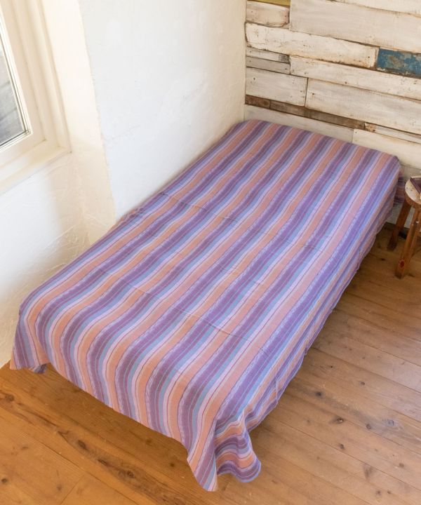 Funda de cama de algodón a rayas de colores
