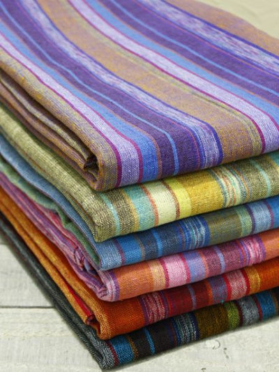 Couvre-lit en coton à rayures colorées