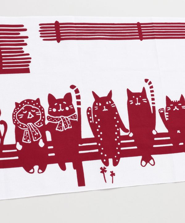 TENUGUI Towel - Relaxing Time Cat Tenugui by Kaya - Ametsuchi