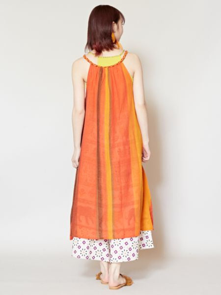 Nepali Cotton Striped Midi Dress