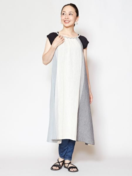 Nepali Cotton Striped Midi Dress