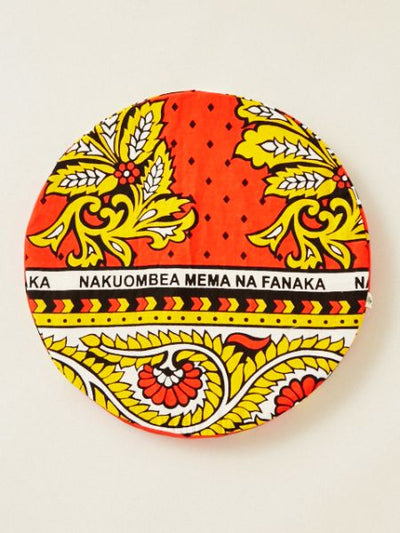 African Kanga Pattern Round Cushion