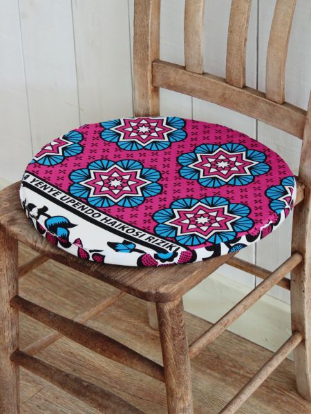Afrika Kanga Pattern Round Cushion