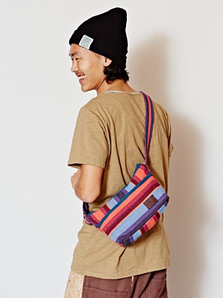 ネパール手織りコットンショルダーバッグ