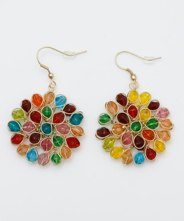 Glass Beads Flower Earrings