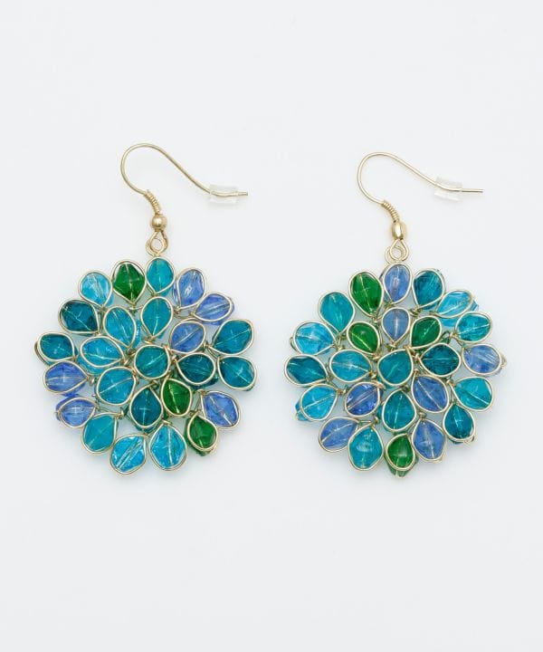 Glass Beads Flower Earrings