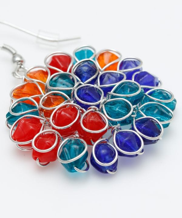Glass Beads Flower Earrings
