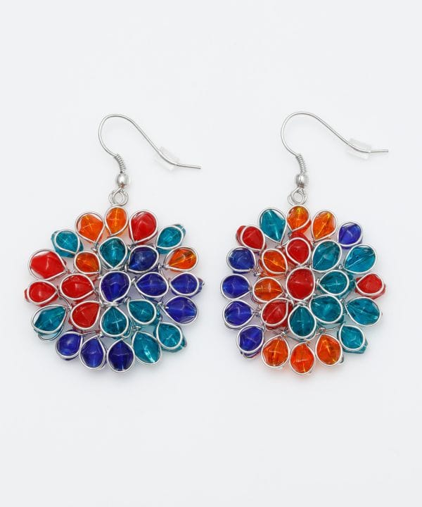Glass Beads Flower Earrings