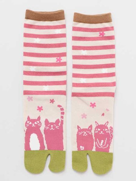 SAKURA NEKO TABI Socks 23～25cm Socks by Kaya - Ametsuchi