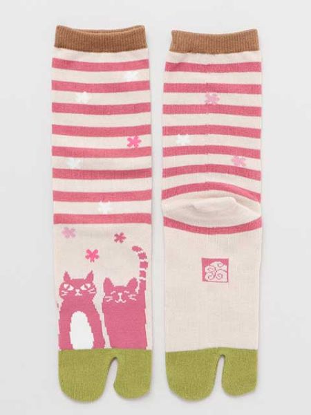SAKURA NEKO TABI Socks 23～25cm Socks by Kaya - Ametsuchi