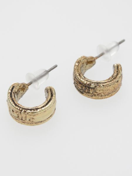 Peace Engraved Earrings Earrings by AMINA - Ametsuchi