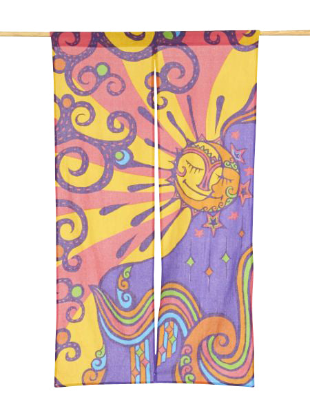 Trippy Sun & Moon NOREN Door Curtain Curtains by AMINA - Ametsuchi