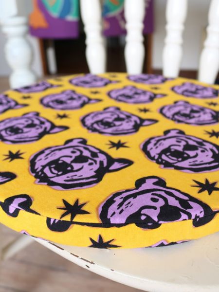 African Fabric Inspired Animal Round Cushion