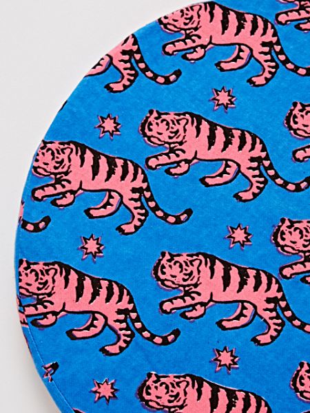 African Fabric Inspired Animal Round Cushion