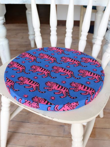 African Fabric Inspired Animal Round Cushion