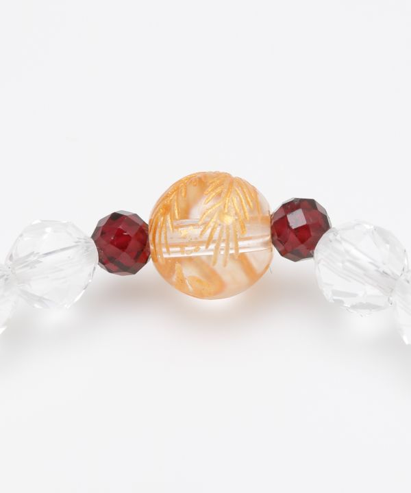 Rhodochrosite x Engraved Crystal Bracelet Bangles & Bracelets by 岩座 - Ametsuchi