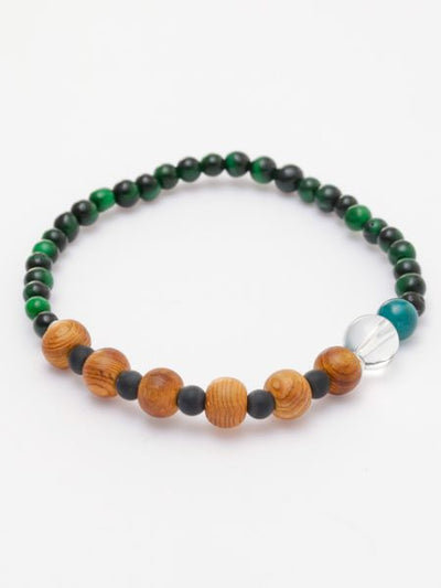 YAKUSUGI Beads x Green Tiger Eye Bracelet