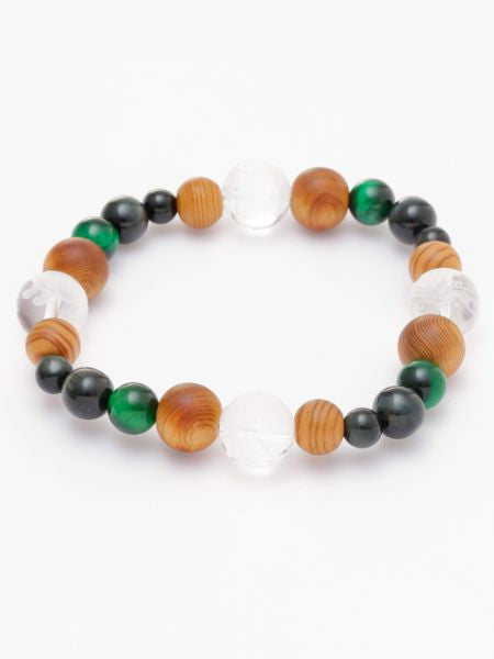 YAKUSUGI, Four Gods Crystal, Green Tiger Eye Bracelet Bangles & Bracelets by 岩座 - Ametsuchi