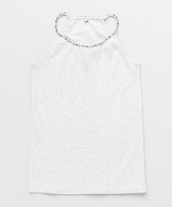 Beaded Rib Cotton Camisole
