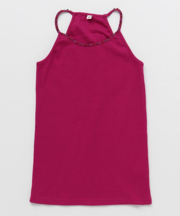Beaded Rib Cotton Camisole