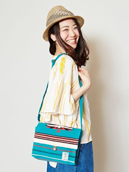Hand Woven Geometric Pattern Shoulder Bag