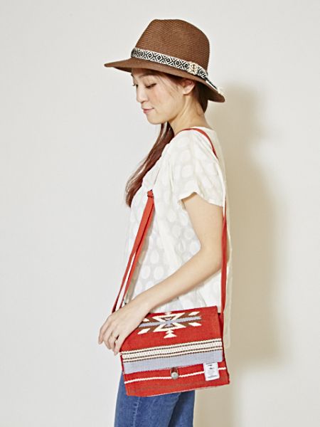 Hand Woven Geometric Pattern Shoulder Bag