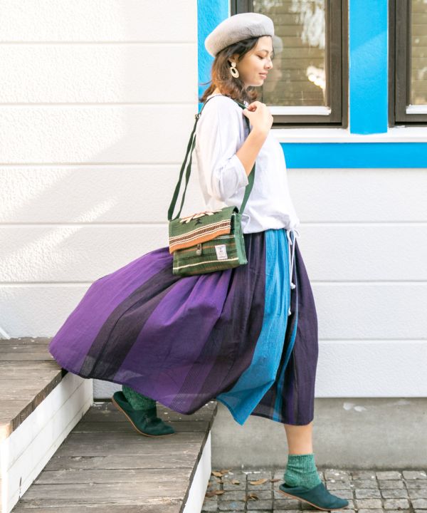 Hand Woven Geometric Pattern Shoulder Bag