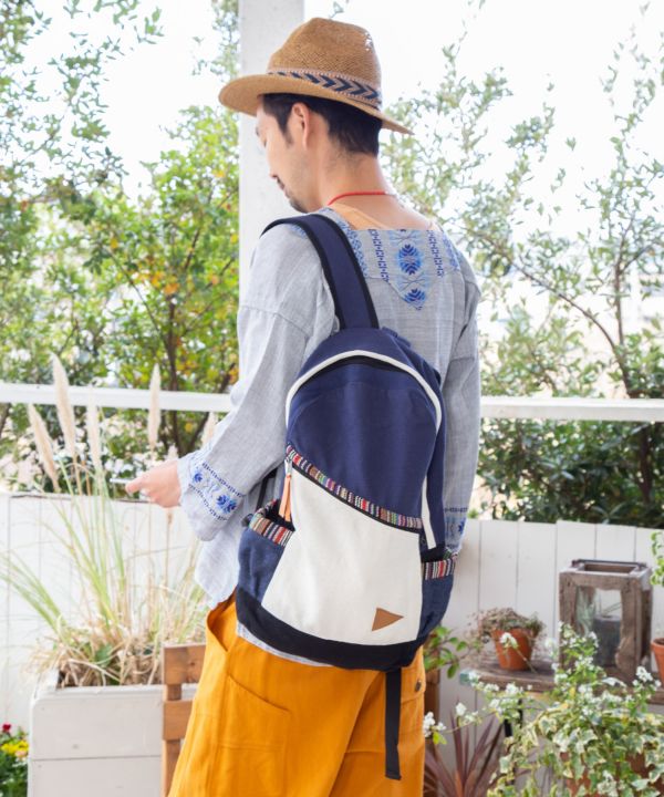 Nepali Woven Cotton Backpack