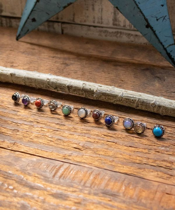 Native American Motif x Birthstone Earrings