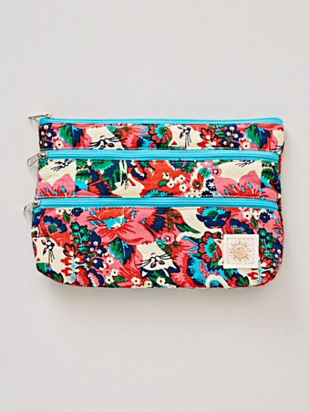 World Trip Triple Zip Pouch