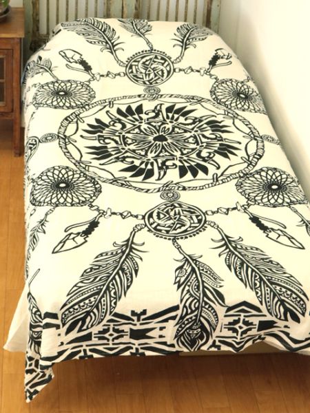 Dreamcatcher MANDALA Bed Cover Multi Cloth Decorative Fabrics by AMINA - Ametsuchi