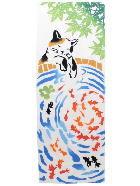 Cat x Goldfish TENUGUI Towel Tenugui by Kaya - Ametsuchi