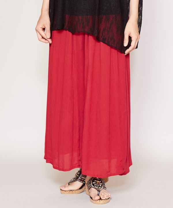 Rayon Crepe Flare Wide Leg Pants