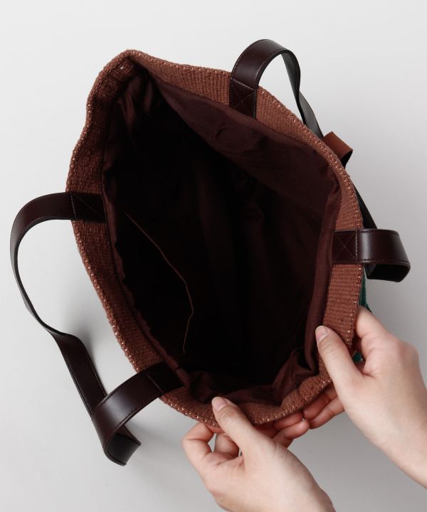 Geometric Pattern Hand Woven Rug Tote Bag