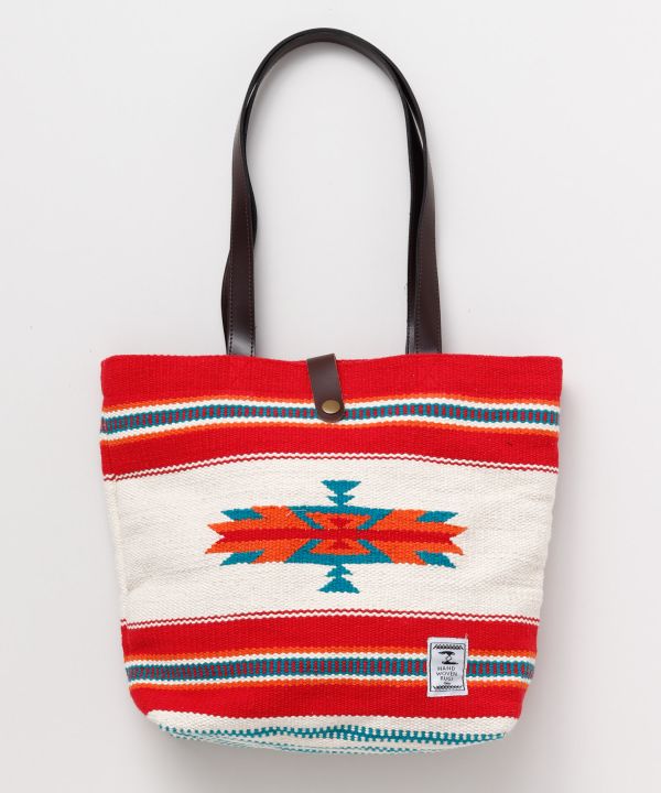 Geometric Pattern Hand Woven Rug Tote Bag