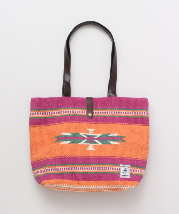 Geometric Pattern Hand Woven Rug Tote Bag