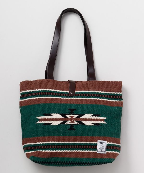 Geometric Pattern Hand Woven Rug Tote Bag
