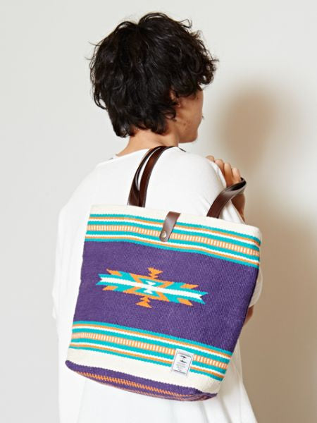 Geometric Pattern Hand Woven Rug Tote Bag